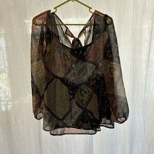 American Eagle Square Neck Peasant Top